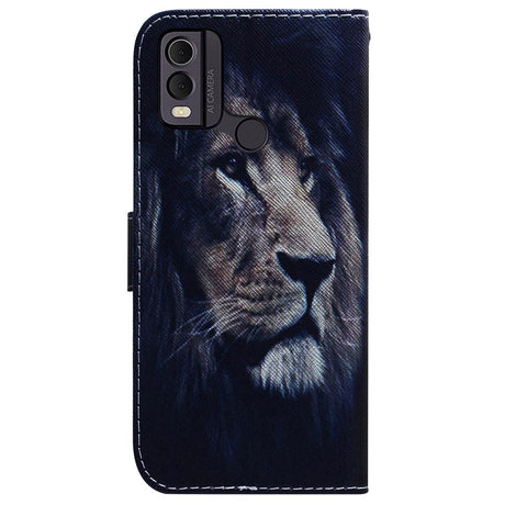 Nokia C22 Læder Cover m. Pung & Print - Løve