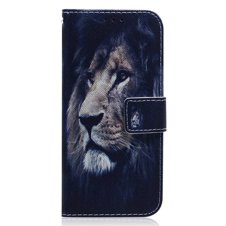 Nokia C22 Læder Cover m. Pung & Print - Løve