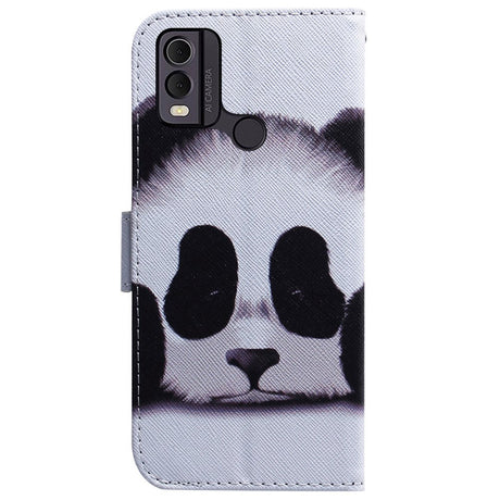 Nokia C22 Læder Cover m. Pung & Print - Panda