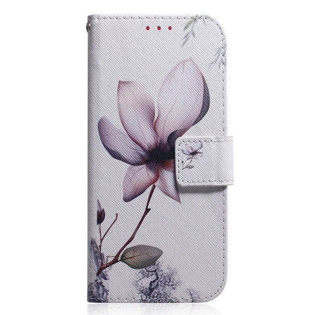 Nokia C22 Læder Cover m. Pung & Print - Blomst