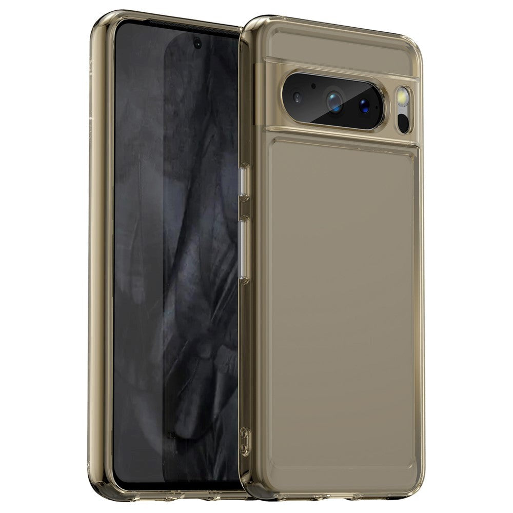 Google Pixel 8 Pro Fleksibelt Plastik Cover - Gennemsigtig / Grå