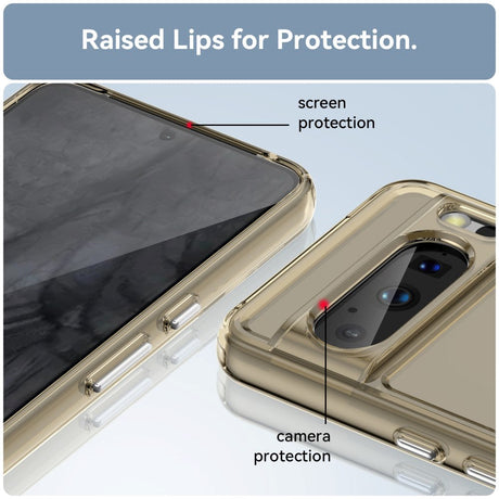 Google Pixel 8 Pro Fleksibelt Plastik Cover - Gennemsigtig / Grå