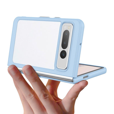 Google Pixel Fold Hybrid Plastik Cover - Gennemsigtig / Blå