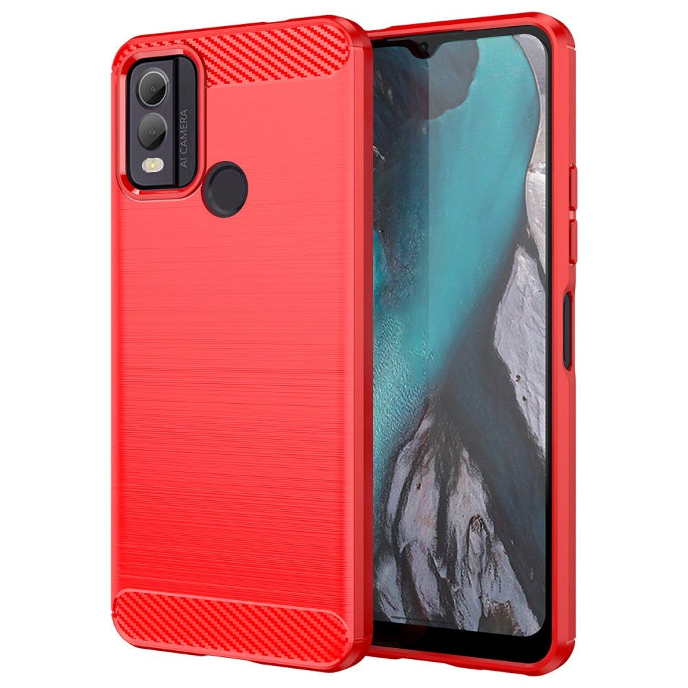 Nokia C22 Brushed Carbon Cover - Rød