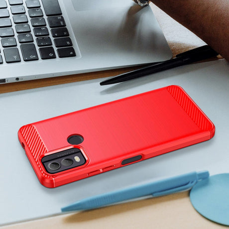 Nokia C22 Brushed Carbon Cover - Rød