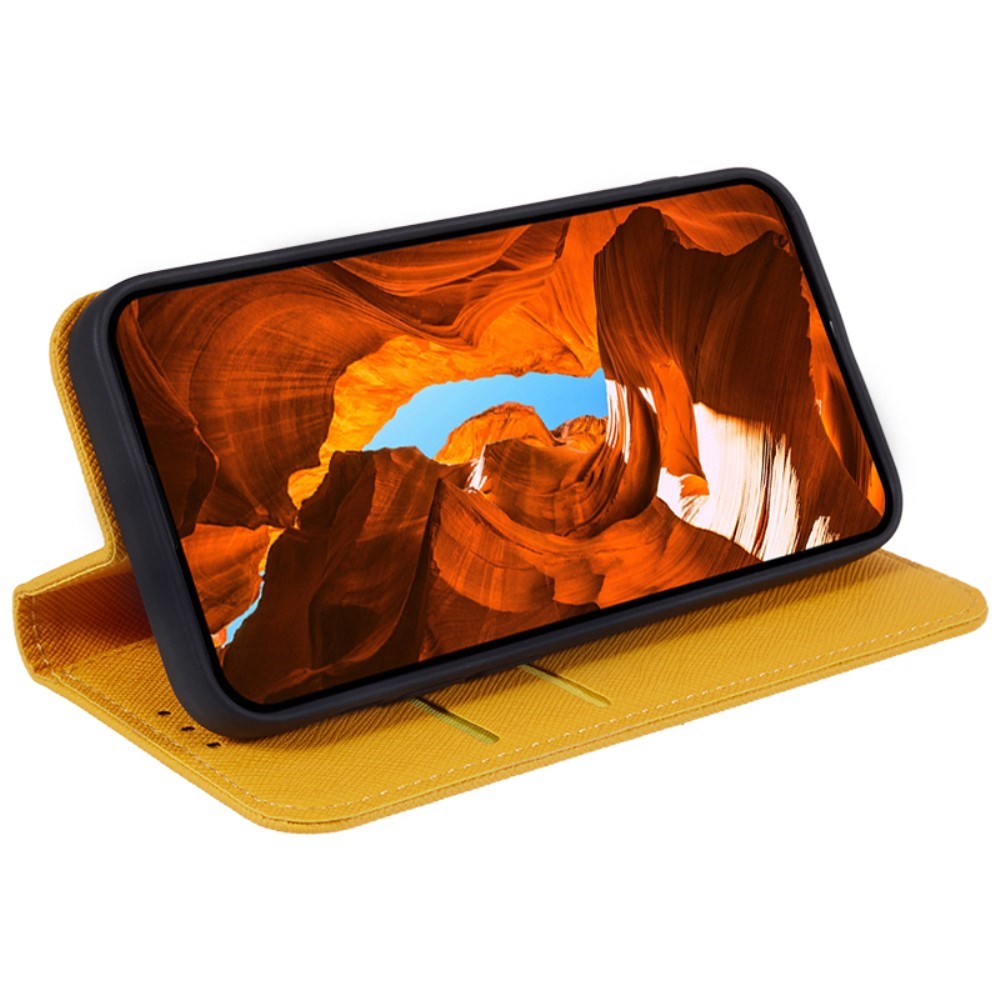 Motorola Edge 40 Læder Cover m. Kortholder & Ståfunktion - Orange