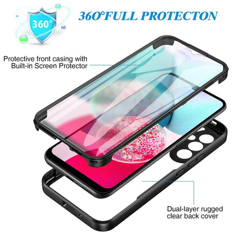 Samsung Galaxy A34 (5G) Hybrid Plastik Cover m. Skærmbeskyttelse - Sort / Gennemsigtig