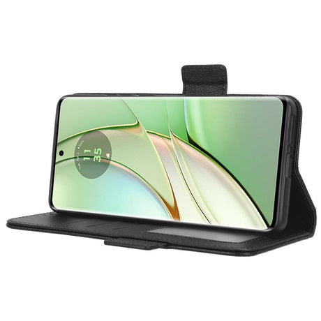 Motorola Edge 40 Litchi Læder Cover m. Pung - Sort