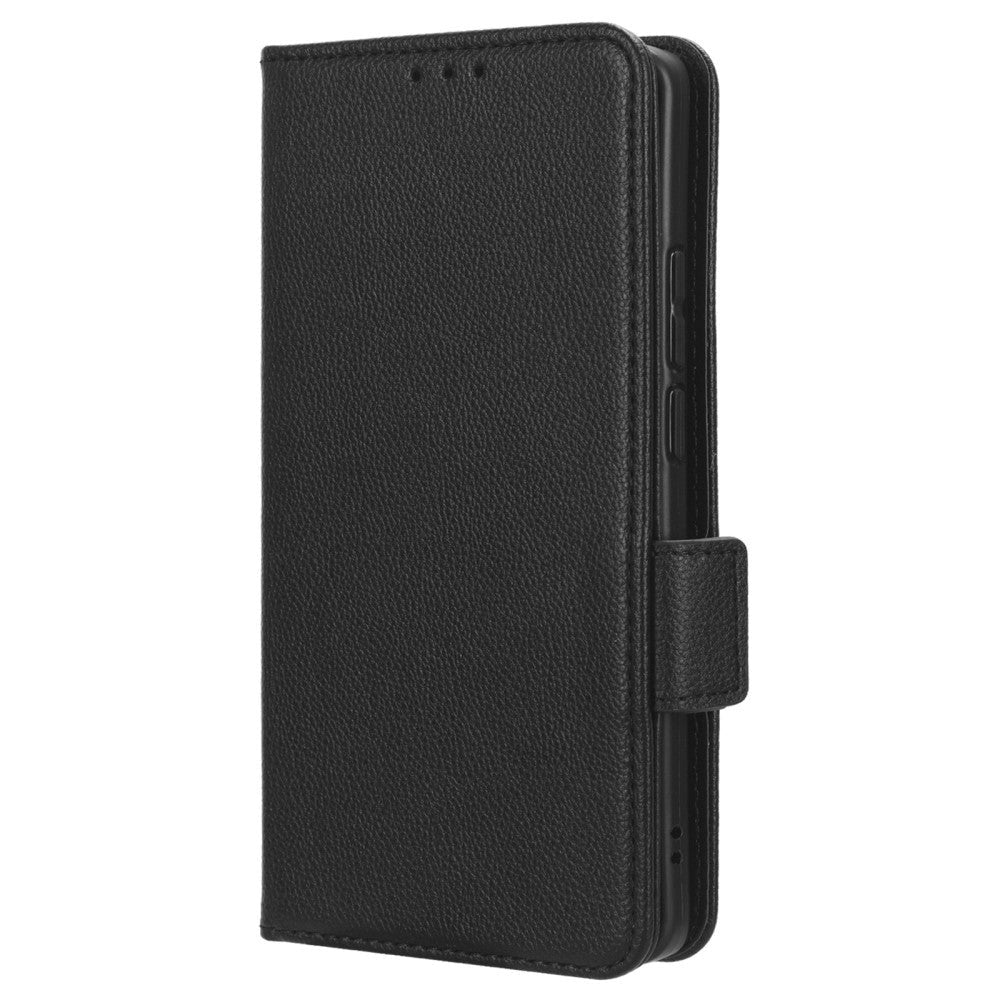 Motorola Edge 40 Litchi Læder Cover m. Pung - Sort