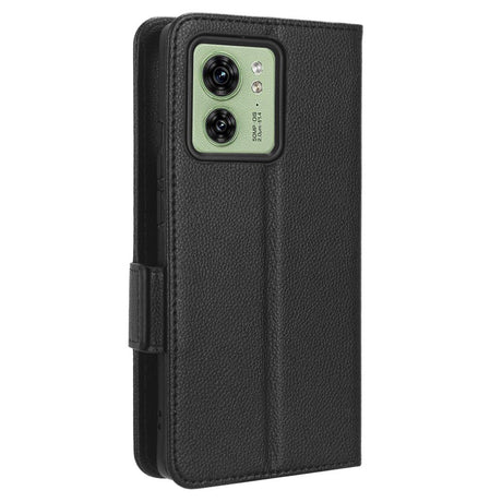 Motorola Edge 40 Litchi Læder Cover m. Pung - Sort