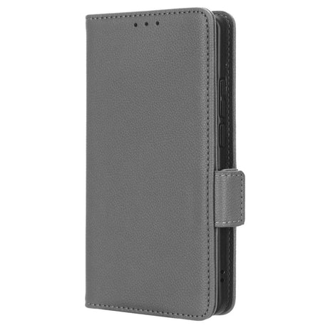 Motorola Edge 40 Litchi Læder Cover m. Pung - Grå