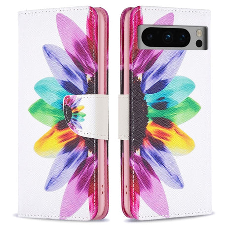 Google Pixel 8 Pro Læder Cover m. Pung - Solsikker