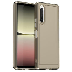 Sony Xperia 10 V Transparent Fleksibelt Plastik Cover - Grå