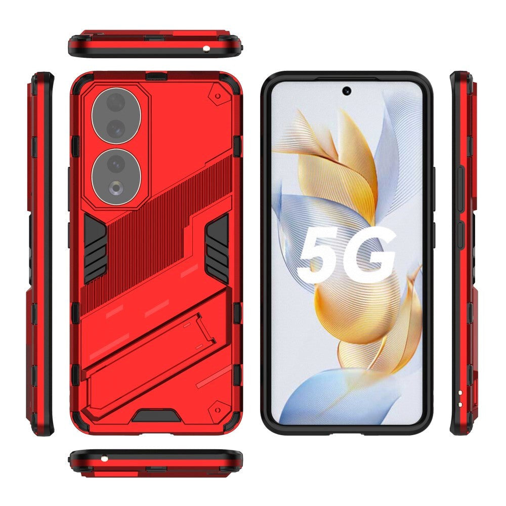 Honor 90 Hybrid Håndværker Cover m. Kickstand - Rød