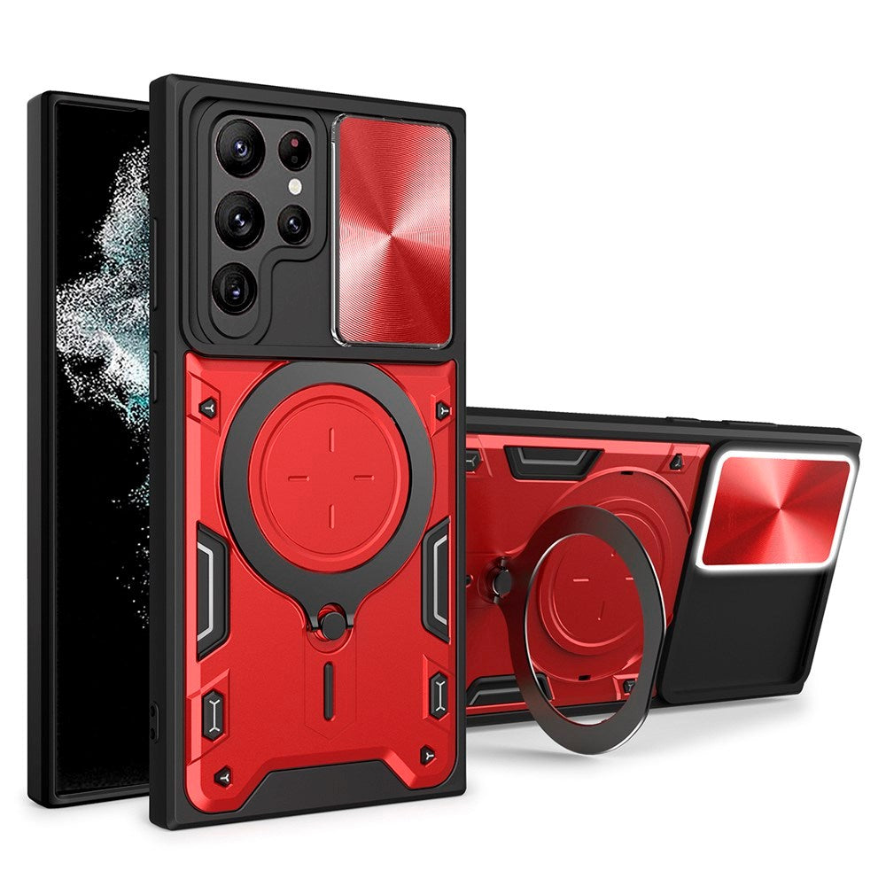 EIDERWOOD Samsung Galaxy S22 Ultra Håndværker Cover m. Kickstand & Cam Slider - Rød