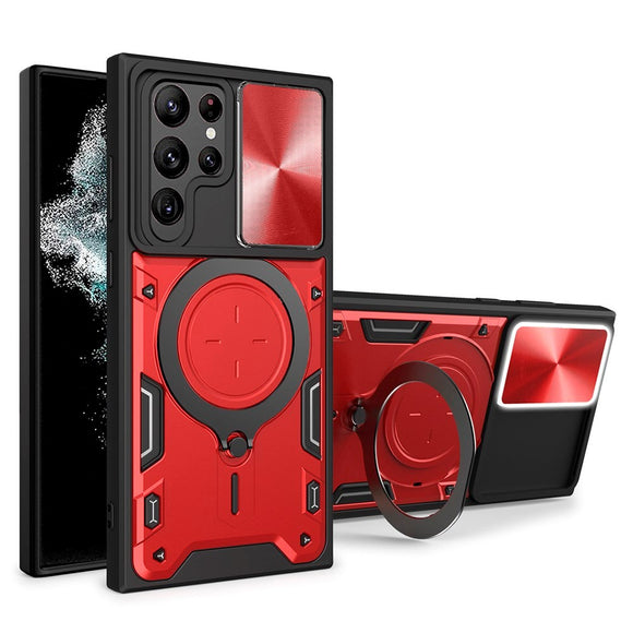 EIDERWOOD Samsung Galaxy S22 Ultra Håndværker Cover m. Kickstand & Cam Slider - Rød
