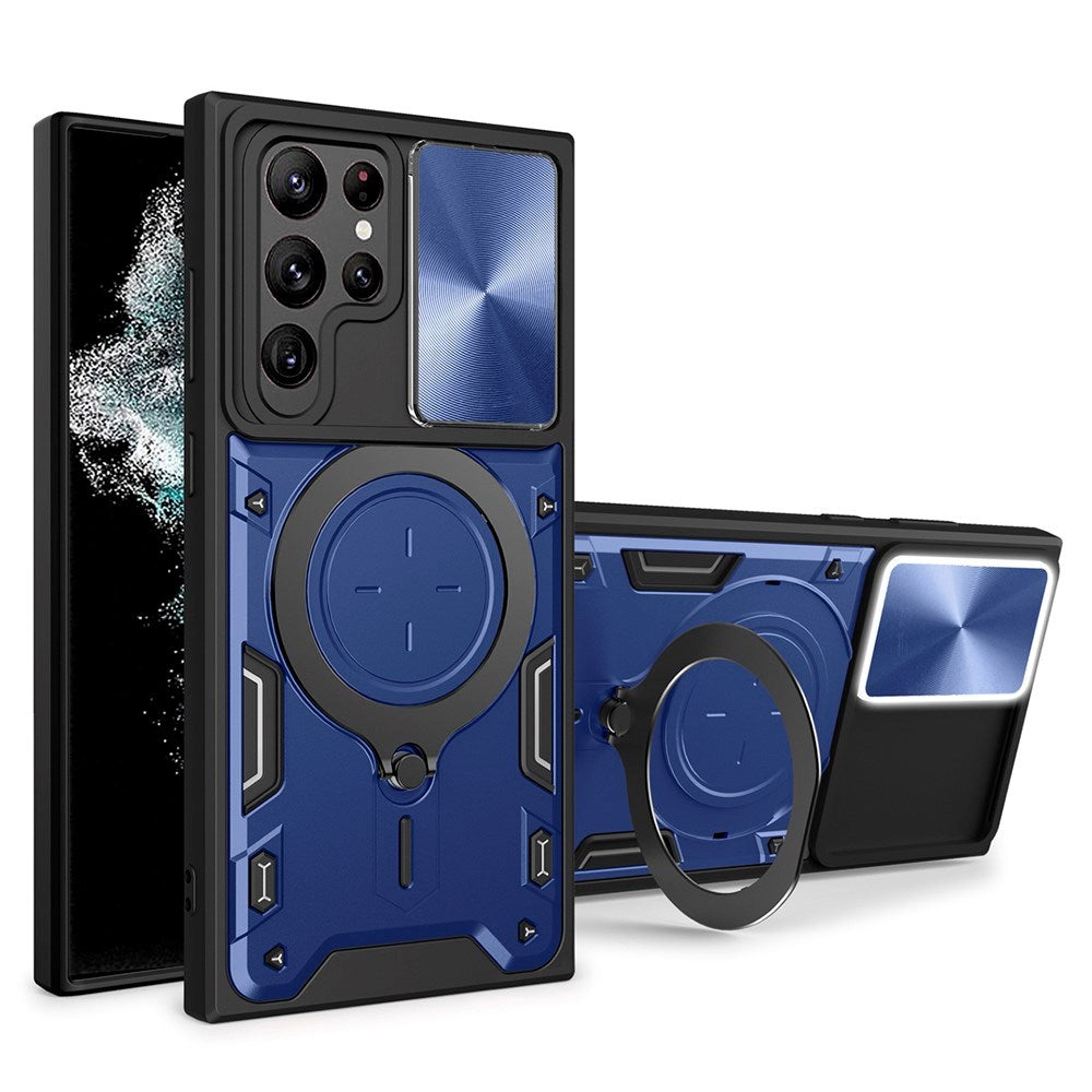 EIDERWOOD Samsung Galaxy S22 Ultra Håndværker Cover m. Kickstand & Cam Slider - Blå
