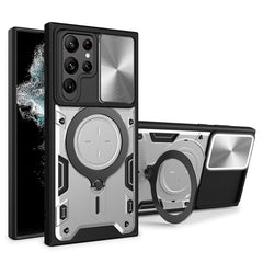 EIDERWOOD Samsung Galaxy S22 Ultra Håndværker Cover m. Kickstand & Cam Slider - Sølv