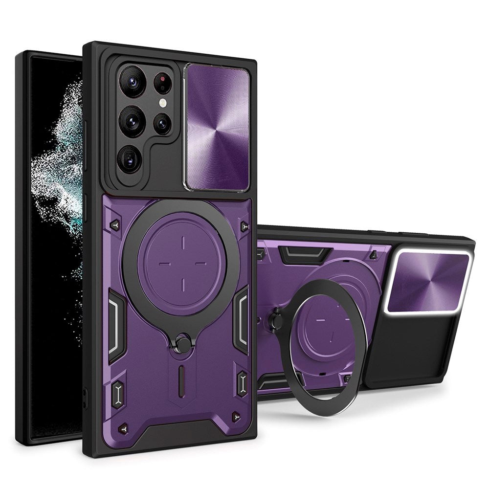 EIDERWOOD Samsung Galaxy S22 Ultra Håndværker Cover m. Kickstand & Cam Slider - Lilla