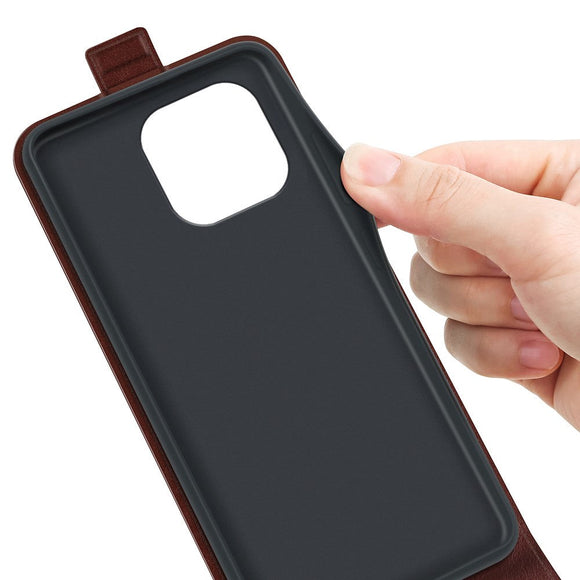iPhone 15 Pro Max Vertikalt Læder Cover m. Kortholder - Brun