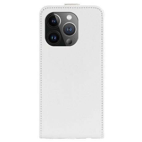 iPhone 15 Pro Max Vertikalt Læder Cover m. Kortholder - Hvid