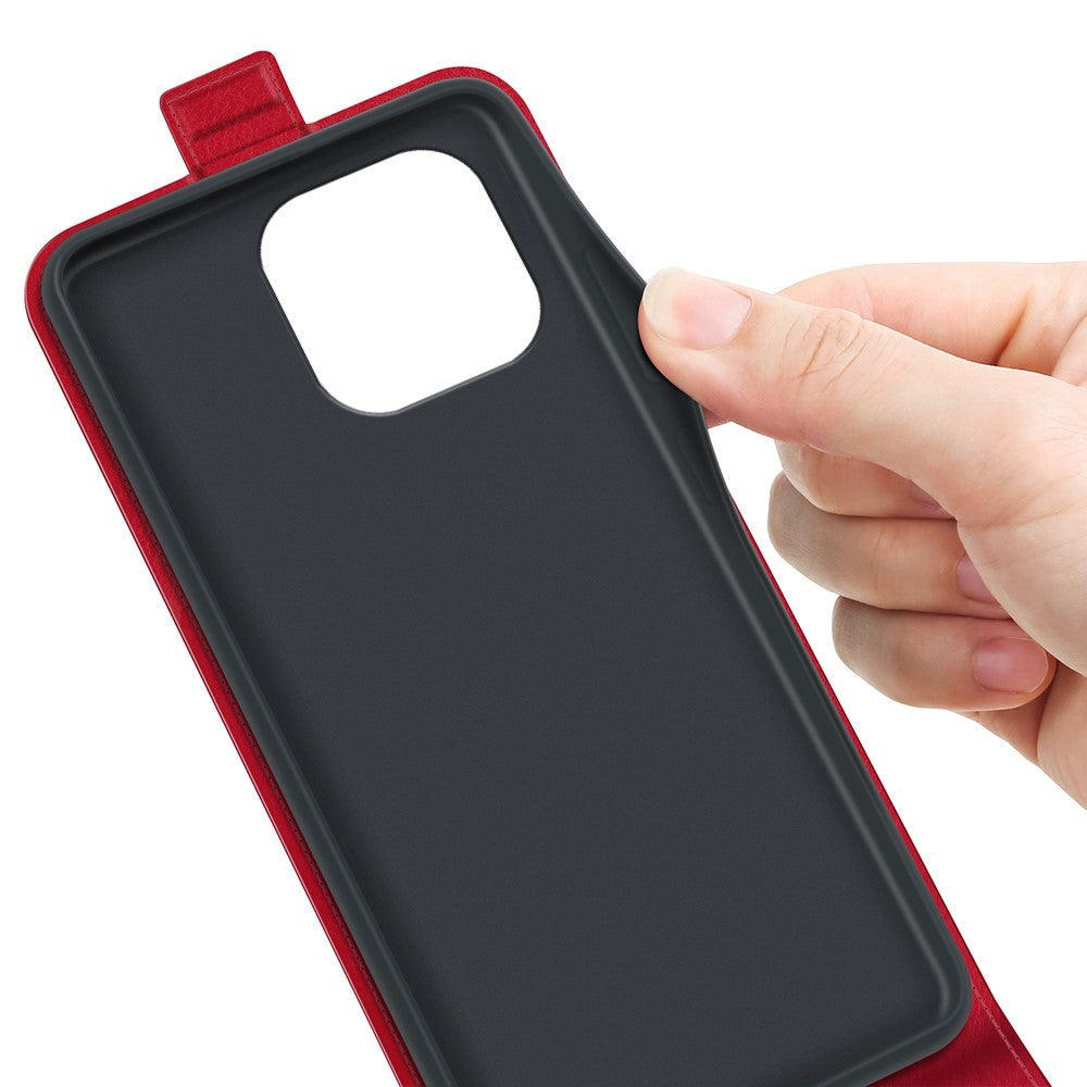 iPhone 15 Pro Max Vertikalt Læder Cover m. Kortholder - Rød