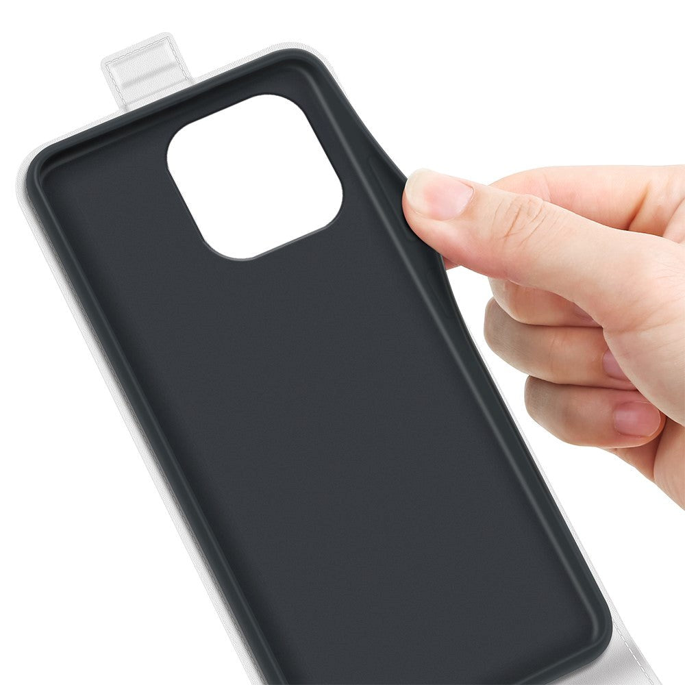 iPhone 15 Pro Vertikalt Læder Cover m. Kortholder - Hvid