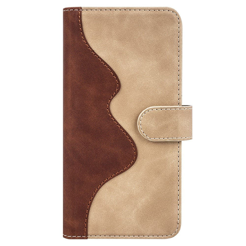 iPhone 15 Pro Multifarvet Læder Cover m. Pung - Mørk / Lys Brun
