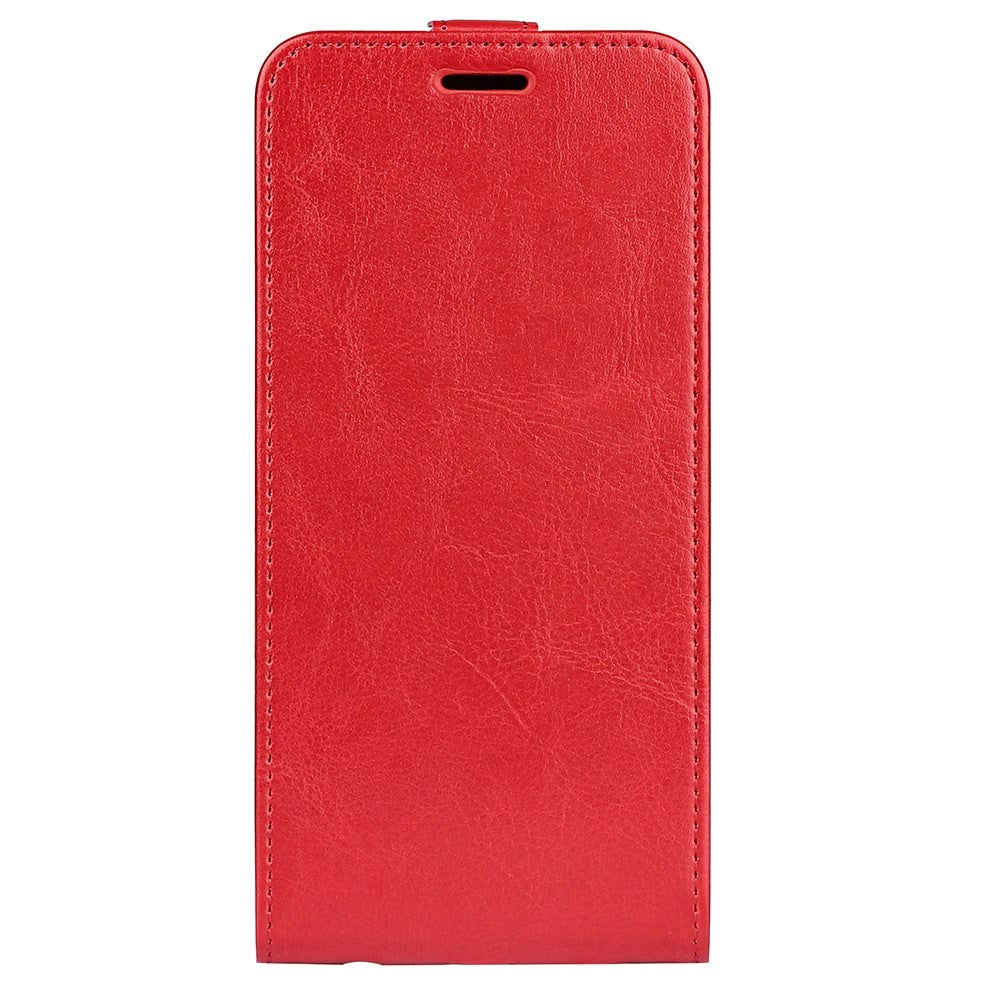 iPhone 15 Plus Vertikalt Læder Cover m. Kortholder - Rød