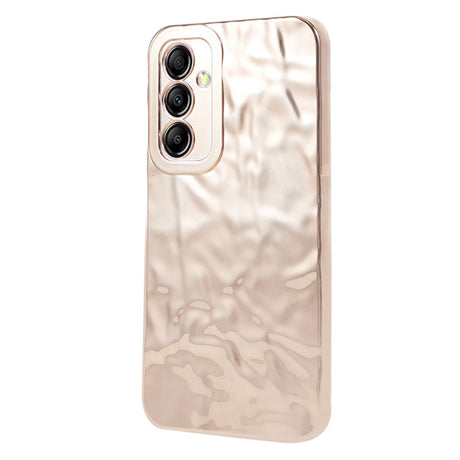 Samsung Galaxy A24 Skinnende Fleksibel Plastik Cover - Bølget Design - Guld
