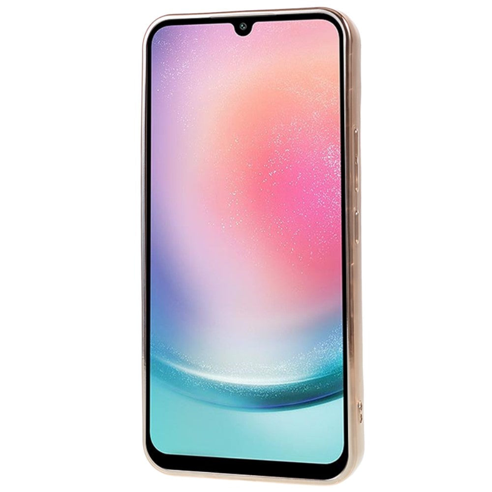 Samsung Galaxy A24 Skinnende Fleksibel Plastik Cover - Bølget Design - Guld