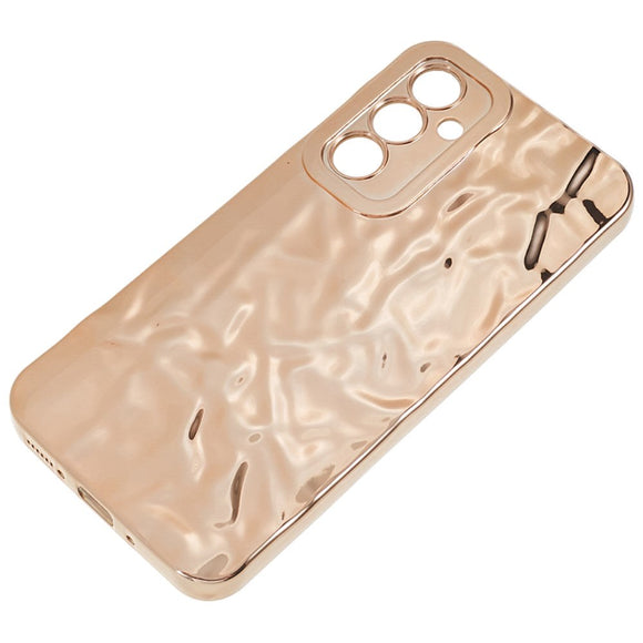 Samsung Galaxy A24 Skinnende Fleksibel Plastik Cover - Bølget Design - Guld