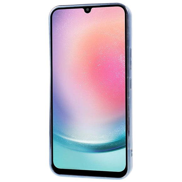 Samsung Galaxy A24 Skinnende Fleksibel Plastik Cover - Bølget Design - Blå
