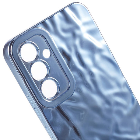 Samsung Galaxy A24 Skinnende Fleksibel Plastik Cover - Bølget Design - Blå