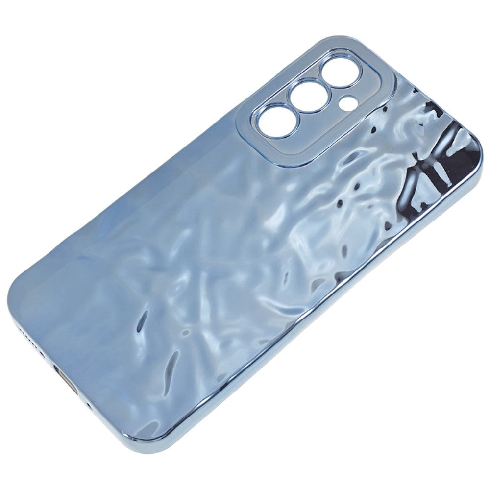 Samsung Galaxy A24 Skinnende Fleksibel Plastik Cover - Bølget Design - Blå