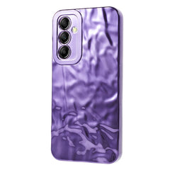 Samsung Galaxy A24 Skinnende Fleksibel Plastik Cover - Bølget Design - Lilla