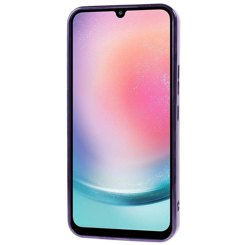 Samsung Galaxy A24 Skinnende Fleksibel Plastik Cover - Bølget Design - Lilla