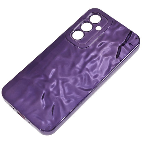 Samsung Galaxy A24 Skinnende Fleksibel Plastik Cover - Bølget Design - Lilla
