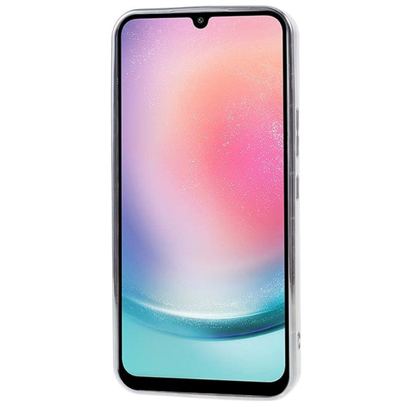 Samsung Galaxy A24 Skinnende Fleksibel Plastik Cover - Bølget Design - Sølv