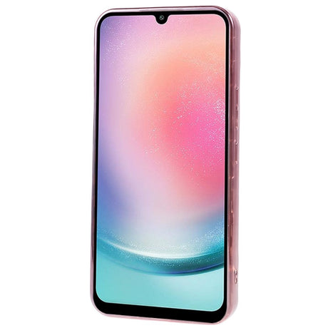 Samsung Galaxy A24 Skinnende Fleksibel Plastik Cover - Bølget Design - Rose Gold
