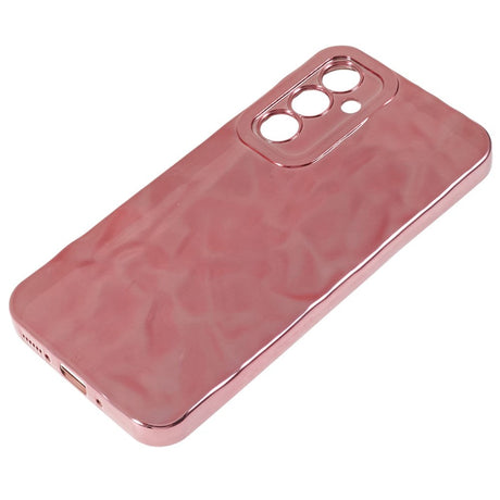 Samsung Galaxy A24 Skinnende Fleksibel Plastik Cover - Bølget Design - Rose Gold