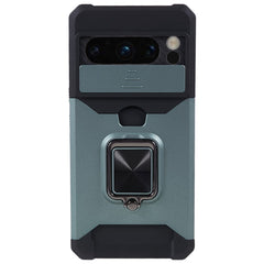 Google Pixel 8 Pro Håndværker Cover m. Magnetisk Kickstand, Kortholder & Cam Slider - Grøn