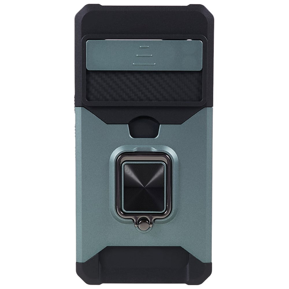 Google Pixel 8 Pro Håndværker Cover m. Magnetisk Kickstand, Kortholder & Cam Slider - Grøn