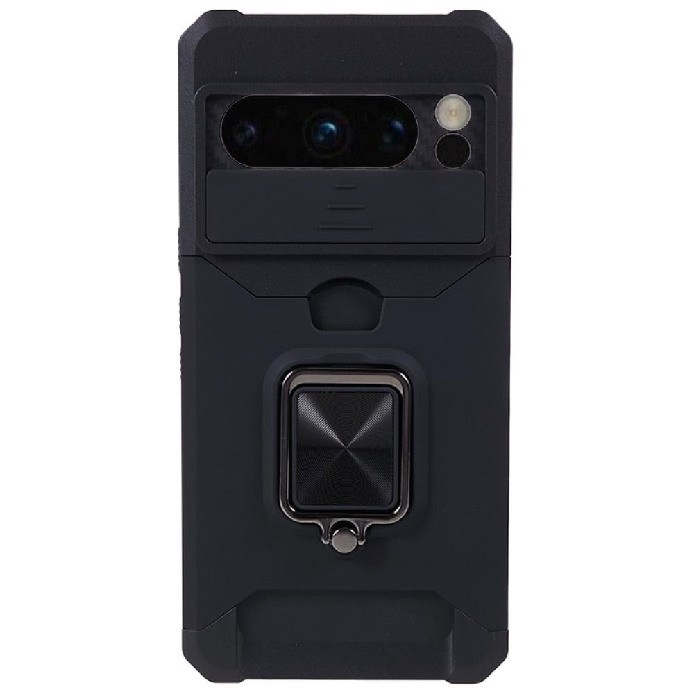 Google Pixel 8 Pro Håndværker Cover m. Magnetisk Kickstand, Kortholder & Cam Slider - Sort