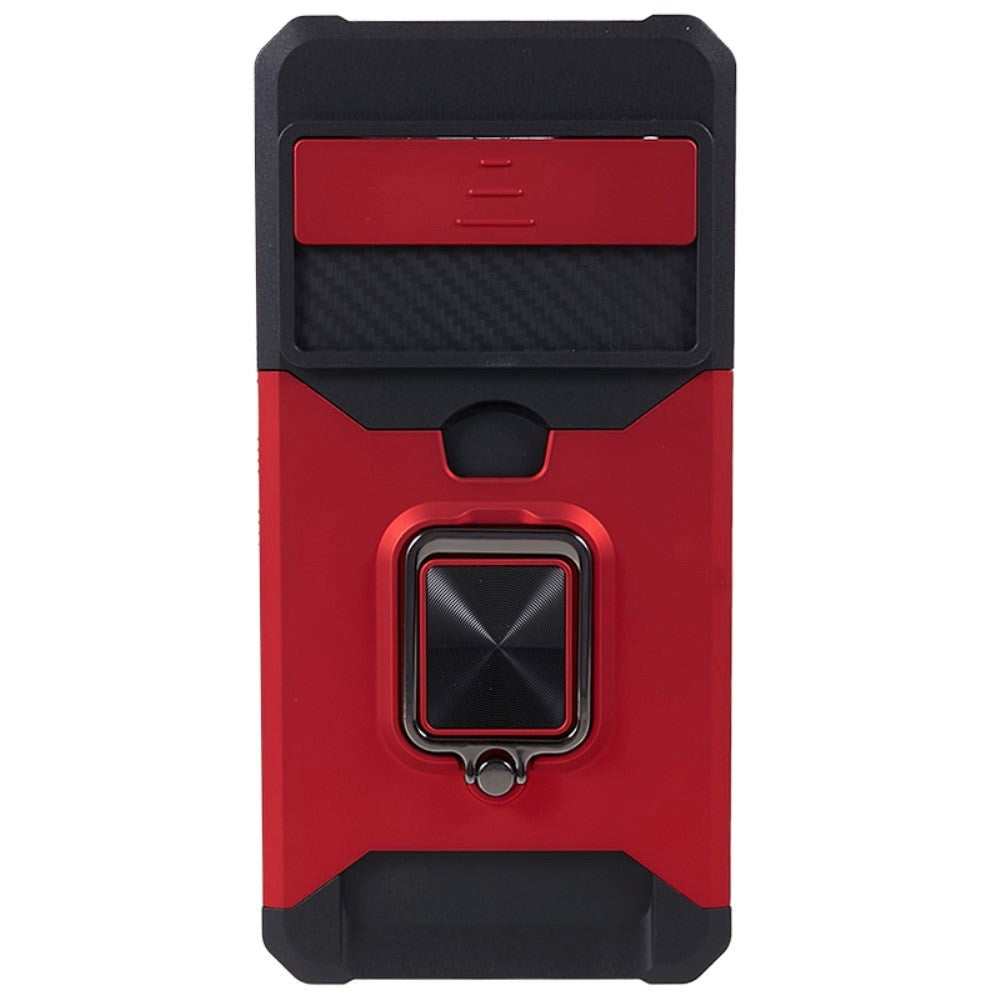 Google Pixel 8 Pro Håndværker Cover m. Magnetisk Kickstand, Kortholder & Cam Slider - Rød