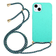 iPhone 15 Plus Fleksibelt Plastik Cover m. Snor / Strop - Turkis