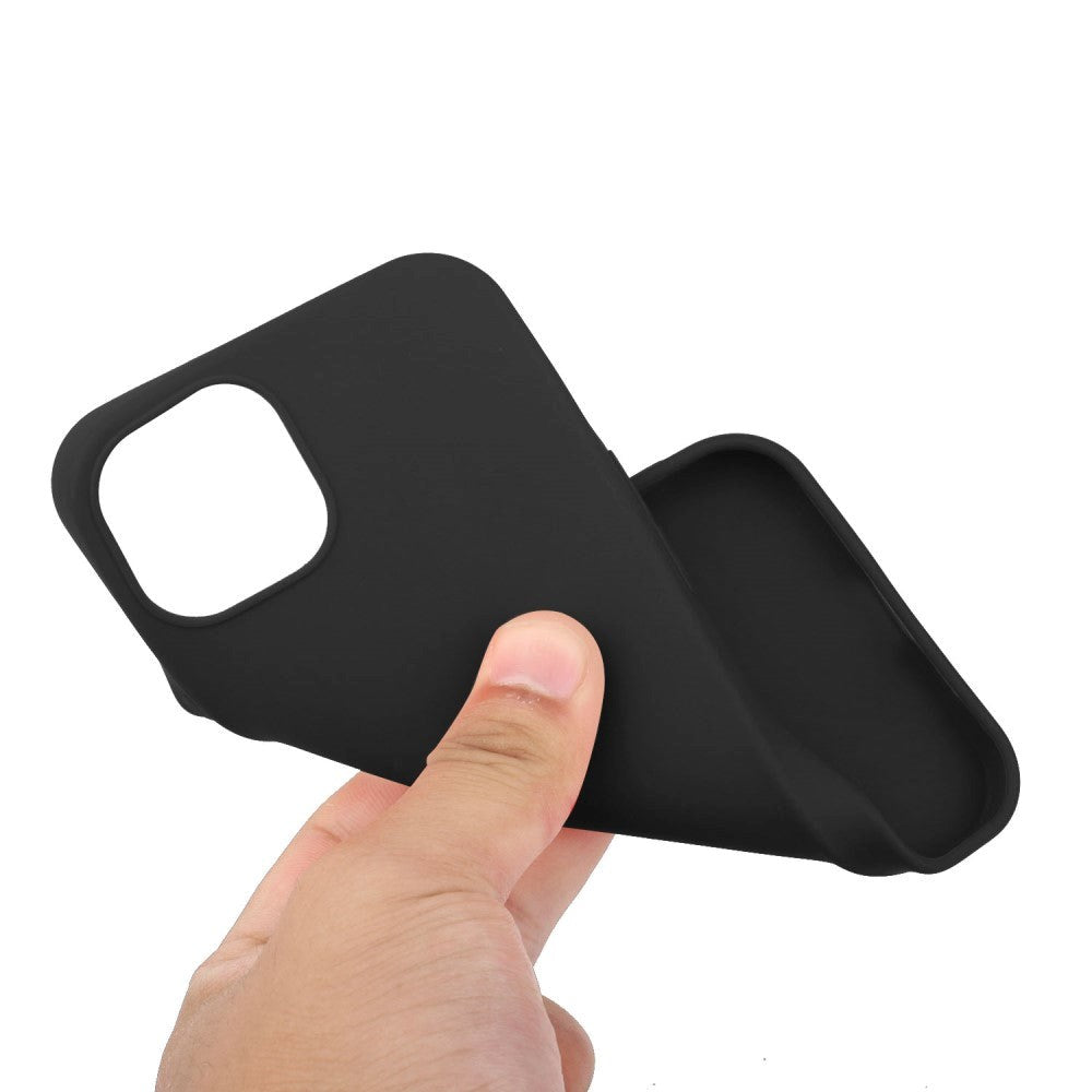 iPhone 15 Plus Mat Fleksibel Plastik Cover - Sort