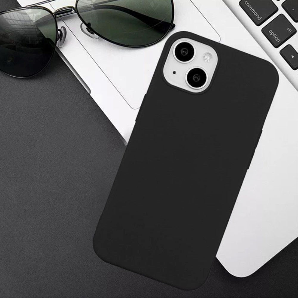 iPhone 15 Plus Mat Fleksibel Plastik Cover - Sort