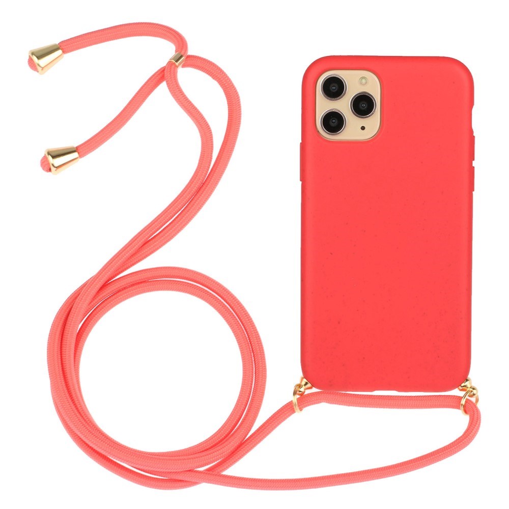 iPhone 15 Pro Fleksibelt Plastik Cover m. Snor / Strop - Rød