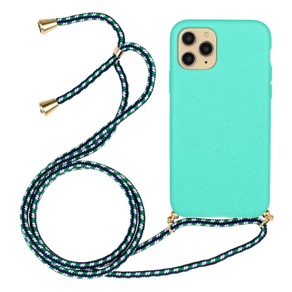 iPhone 15 Pro Fleksibelt Plastik Cover m. Snor / Strop - Turkis